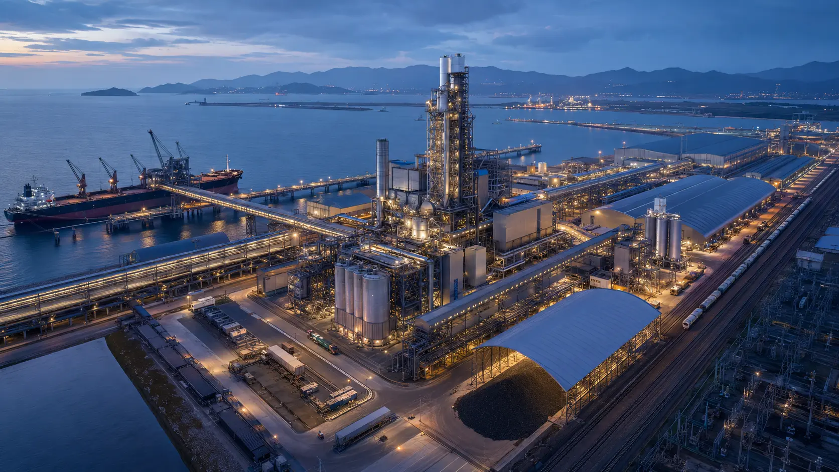 Project design vision showing a coastal direct reduced iron and sponge iron production platform